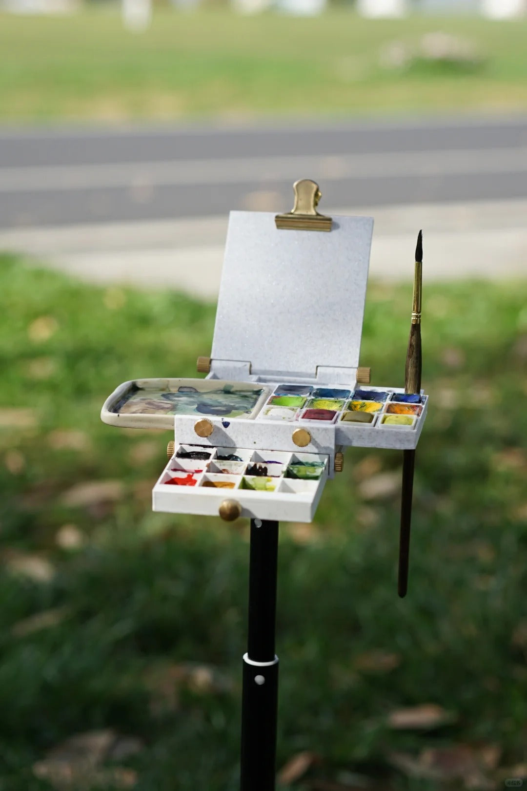 Outdoor Sketching Easel Solid Watercolor Paint Box