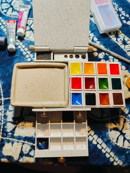 Outdoor Sketching Easel Solid Watercolor Paint Box