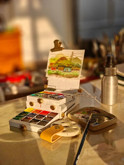 Outdoor Sketching Easel Watercolor Paint Box